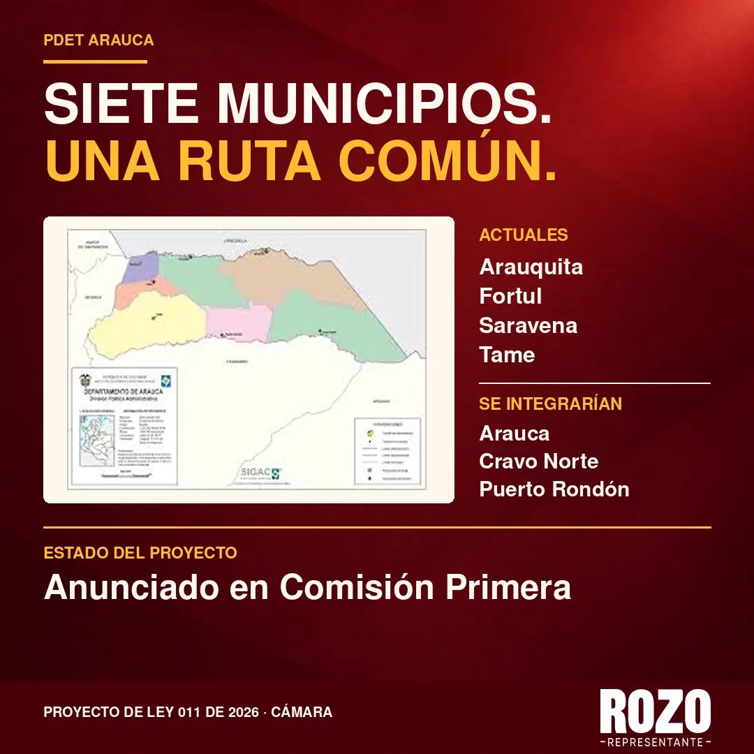 Rozo propone completar la cobertura PDET en Arauca